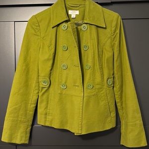 Loft pea green double breasted jacket
